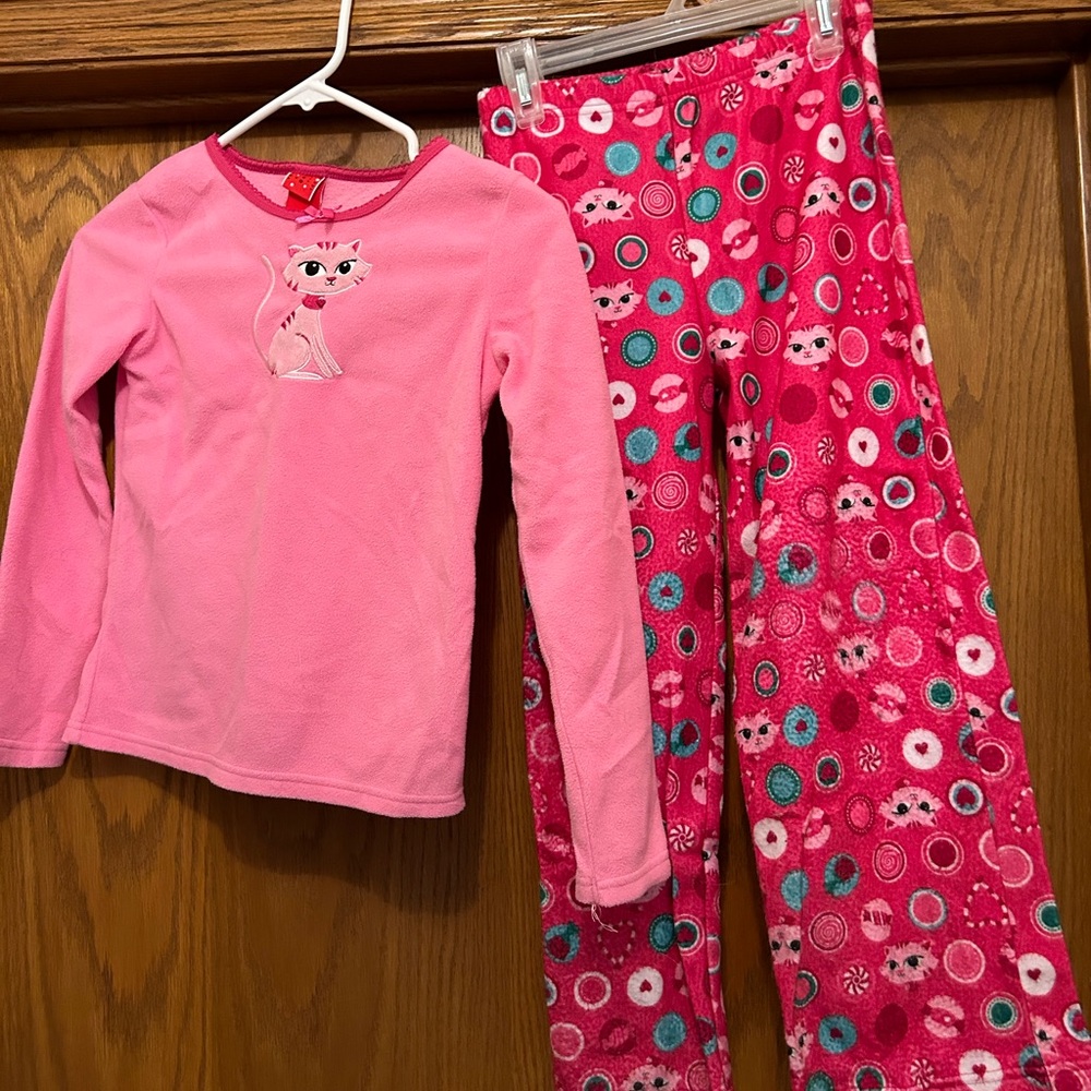 Pink Cat Kids Pajamas Set